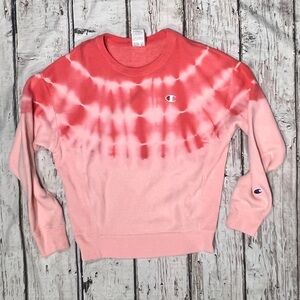 Champion Reverse Weave Crewneck Women's Top Tie Dye Pullover Sweatshirt